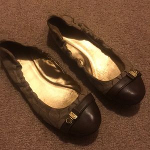 Coach Traditional Logo Print Flats Size 9